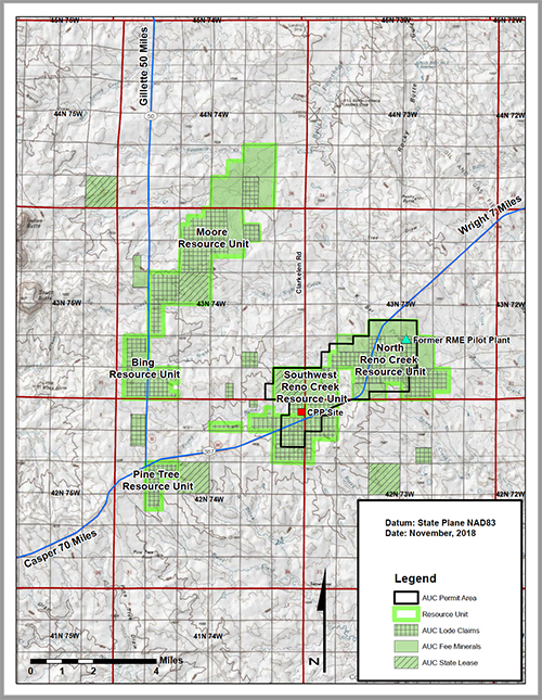 Location of the Reno Creek ISR Project, Wyoming