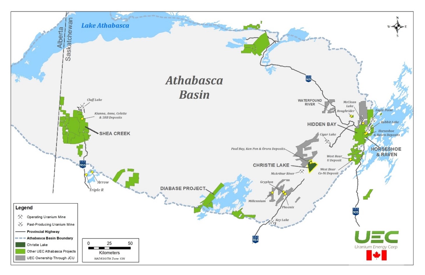 UEC's Athabasca Basin Projects
